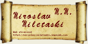 Miroslav Miletaški vizit kartica
